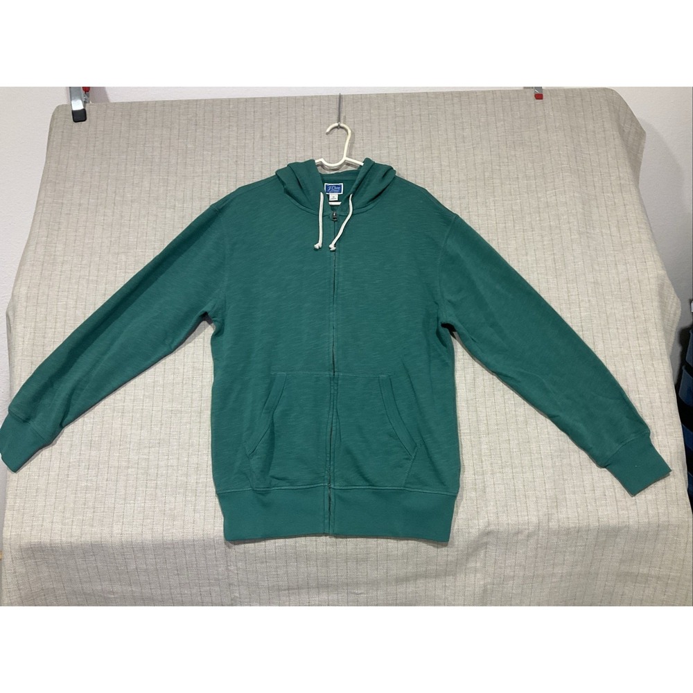 J Crew Knit Goods Zip Up Hoodie Green - Picture 1 of 4